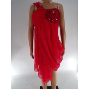 Dance Costume Unbranded Medium Child Red Lyrical Sequins Contemporary